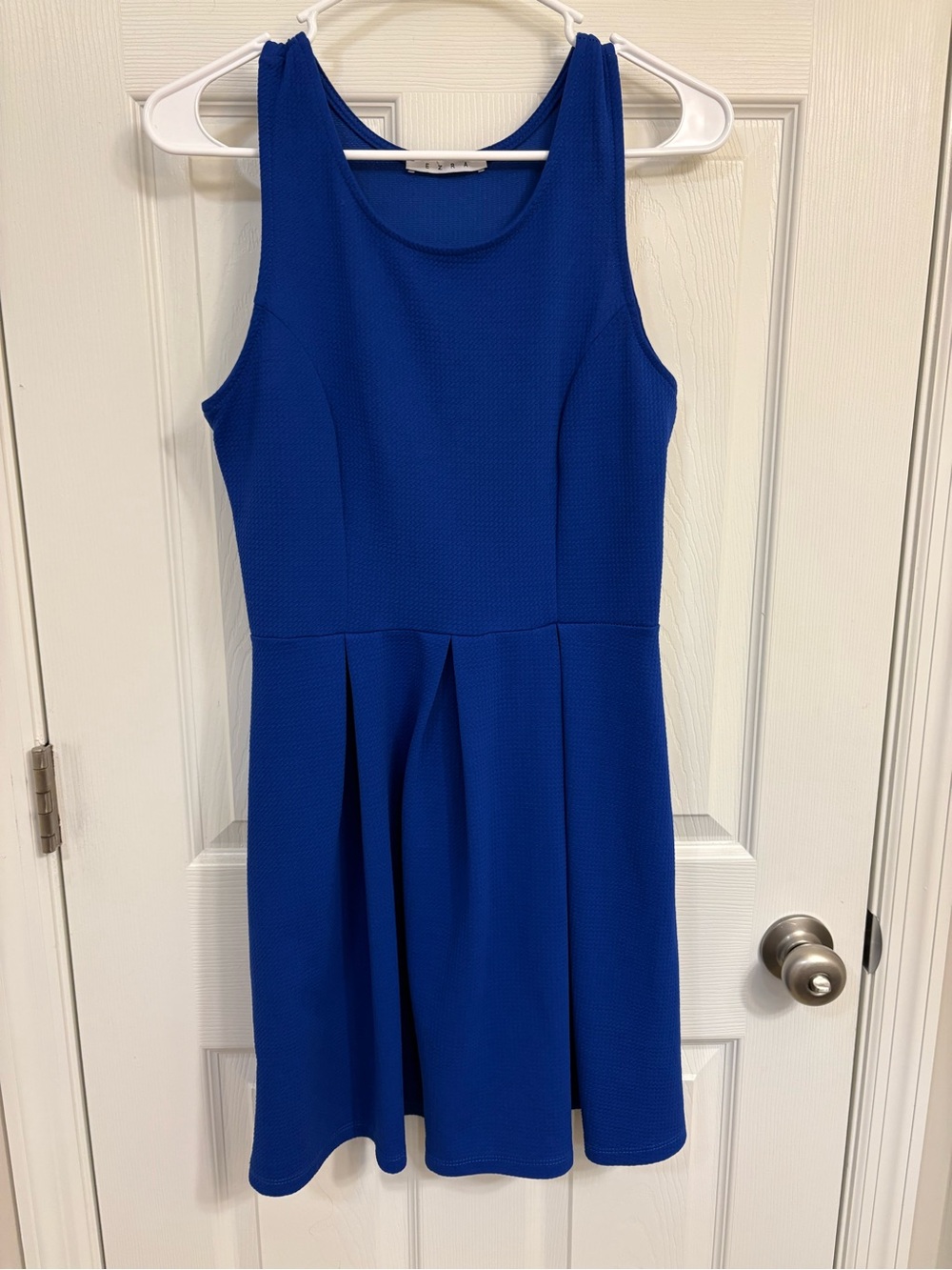 Ezra Royal Blue Sleeveless Fit & Flare Cocktail Dress - Size Medium